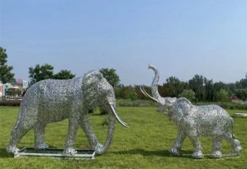 城西鏤空大象雕塑制造商，動物擺件，透雕大象雕塑定制
