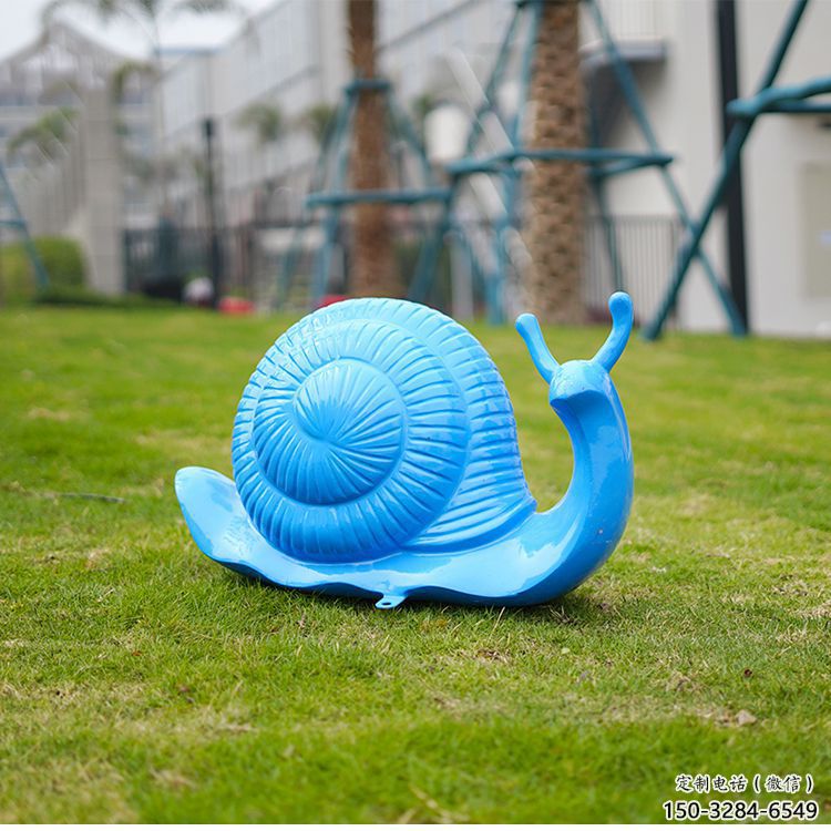 安康彩繪蝸牛雕塑廠家，園林動(dòng)物小品，玻璃鋼蝸牛雕塑生產(chǎn)