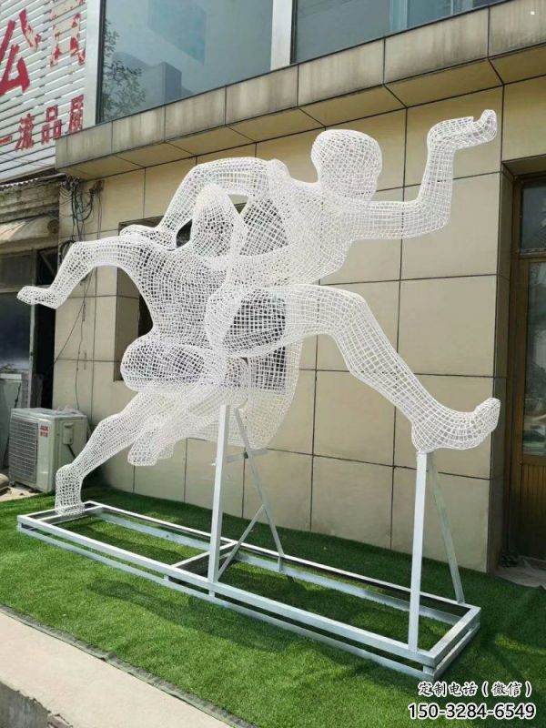 克拉瑪依鏤空健兒雕塑制造，校園雕塑，金屬鐵藝人物雕塑展品