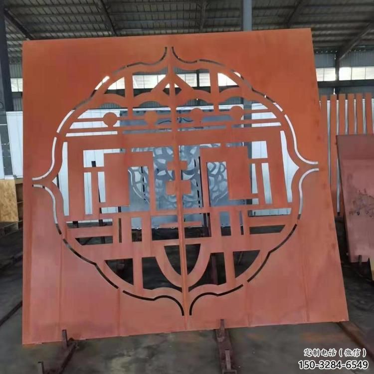 巴南鏤空景墻雕塑，耐候鋼鏤空工藝設(shè)計(jì)