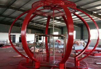 南岸景觀燈籠雕塑優(yōu)選，陸地?cái)[件，園林不銹鋼燈籠雕塑供應(yīng)