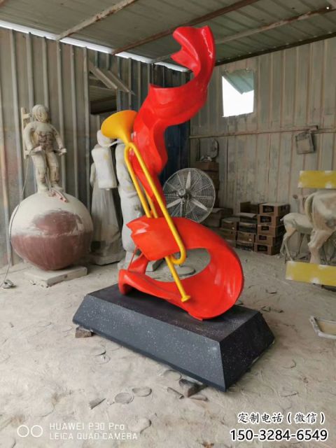 創(chuàng)意號(hào)角雕塑 啞光景觀小品 公園雕塑